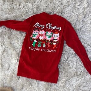 Simply souther long sleeved owl Christmas shirt
